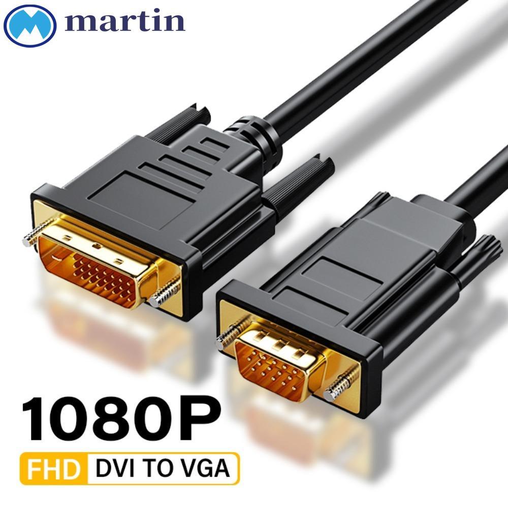 MARTIN DVI 24+1 to VGA Cable Adapter, 1 M/2 M Video Converter ทองแดงบริสุทธิ์ สําหรับแล็ปท็อป/เดสก์ท็อป/โปรเจคเตอร์/HDTV