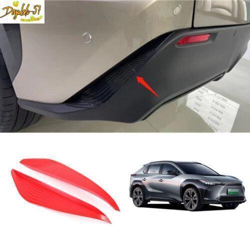 2PCS Red Rear Fog Lamp Light Eyebrow Cover Trim Decor For Toyota bZ4X 2022 2023