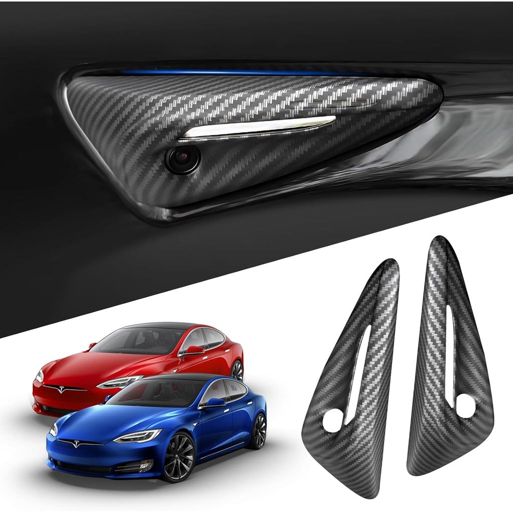 สัญญาณด้านข้างฝาครอบป้องกันกล้องเหมาะสําหรับ Tesla รุ่น Y/รุ่น 3 2024, Tesla รุ่น 3/Y ฝาครอบกล้องด้า