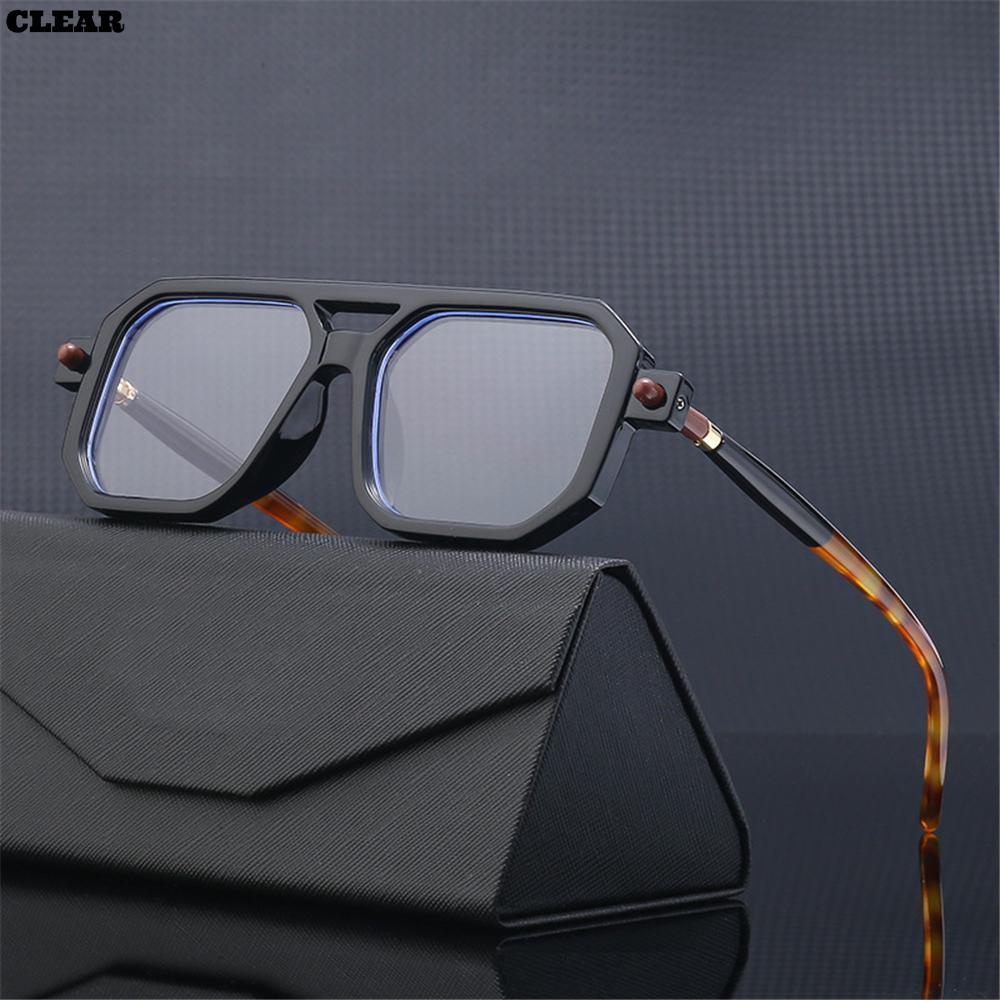 Double Bridge Fashion Glasses Street Wear Leopard Mens Shades