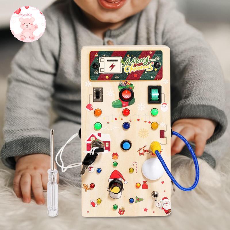 [Whbadguy] ไฟ LED Busy Board Switch Busy Board ในร่มเล่นเกม Sensory ของเล่น Montessori Busy Board สํ