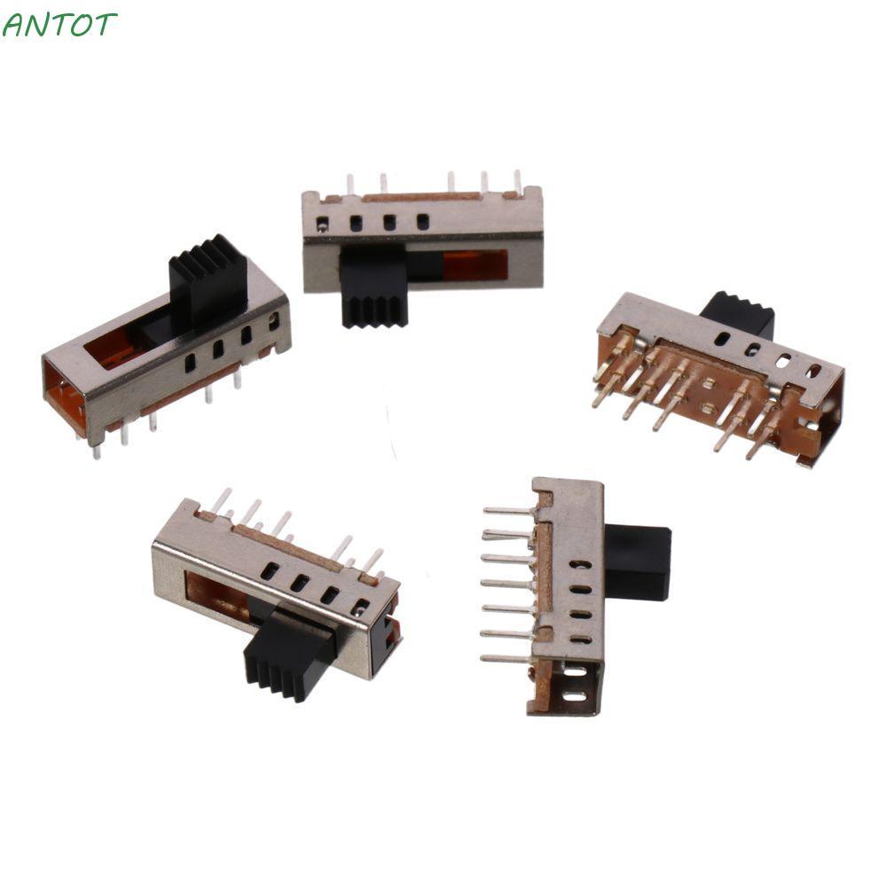 ANTOT 5pcs Toggle Switch, 10P 2P4T SS-24E01 Micro Slide Switch, Miniature 5 มม.สลับ 4 ตําแหน่งแนวตั้
