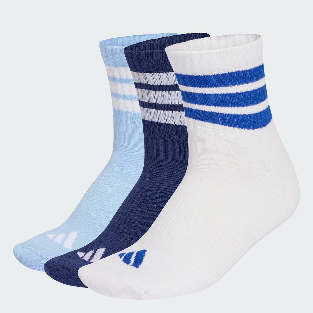 adidas ไลฟ์สไตล์ ถุงเท้ามิดคัท 3 STRIPES CUSHIONED SPORTSWEAR (3 คู่) Unisex สีน้ำเงิน KC9615