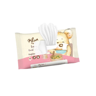 Khun ทิชชู่เปียกเช็ดทำความสะอาดช่องปากสำหรับเด็ก Oral Wipe เช็ดลิ้น เหงือก ฟัน กระพุ้งแก้ม 20 แผ่น