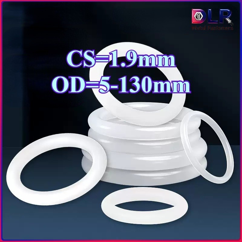 โอริงซีล ยางซิลิโคน (SI) เกรดอาหาร CS1.9มม. ยืดหยุ่นสูง-กันน้ําได้ดี ขนาด OD 5-130มม. สีขาว [DLR-FC]