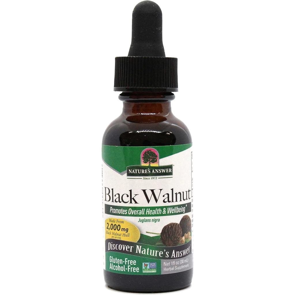 คําตอบของธรรมชาติ Black Walnut Green Hull Extract 1oz - ปราศจากแอลกอฮอล์, ปราศจากกลูเตน, Kusher - Bl