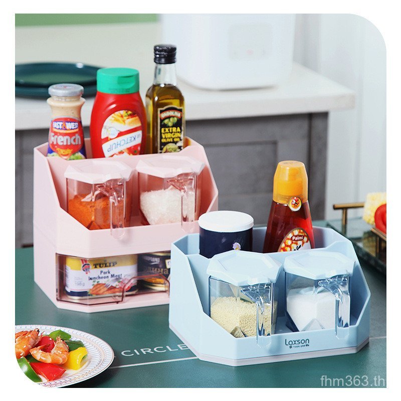 Simple Kitchen Seasoning Box Set Double-Layer Kitchen Neat Seasoning Box Combination เตาในครัวเรือนพ