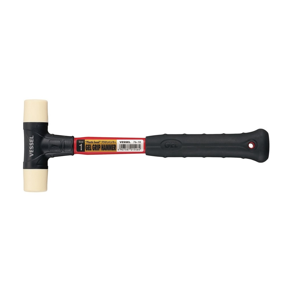 VESSEL ค้อนหัวพลาสติก ด้ามเจล No.76-10 หัวขนาด 1 ปอนด์ ความยาวทั้งตัว 315 มม. น้ำหนักเบา (เวซเซล)