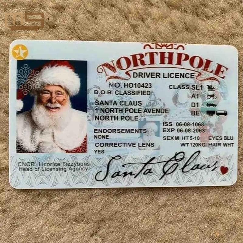 Tt Card Santa Claus Flying Licence คริสต์มาส Eve ขับรถ Licence Creative ของขวัญคริสต์มาสสําหรับเด็กเ