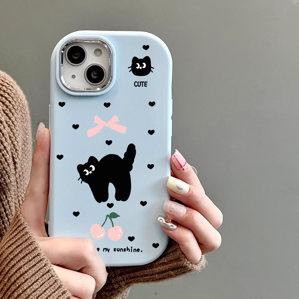 น่ารัก Cherry Cat ปลอก infinix Smart8 Hot40i Hot30 Note40 Hot50i Note12 Note50 itel A80 P55 P65 RS4 