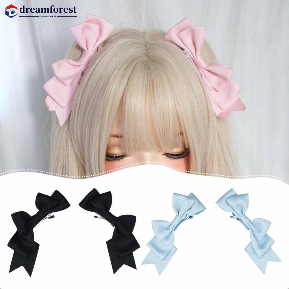DFS 1 คู่ Handmade Big Bow กิ๊บติดผม Sweet Cool สาว Hairpin ญี่ปุ่นหางม้าคู่ Headwear Lolita คอสเพลย