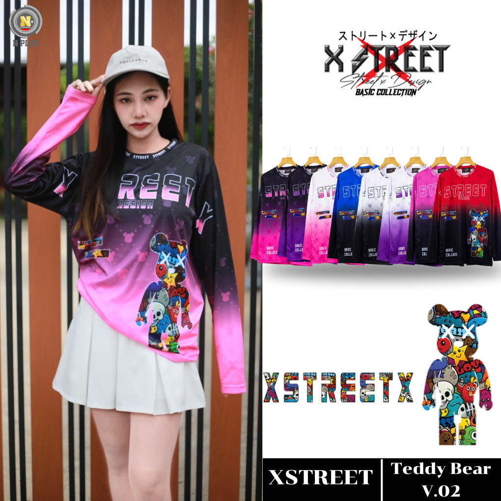 [พร้อมส่งจากไทย] namsap XStreet TeddyBearBrick หมีแขนยาว เสื้อยืดแฟชั่นUnisex คอกลมแขนยาว ผ้าไมโครฯพิมพ์ซับลิเมชั่น