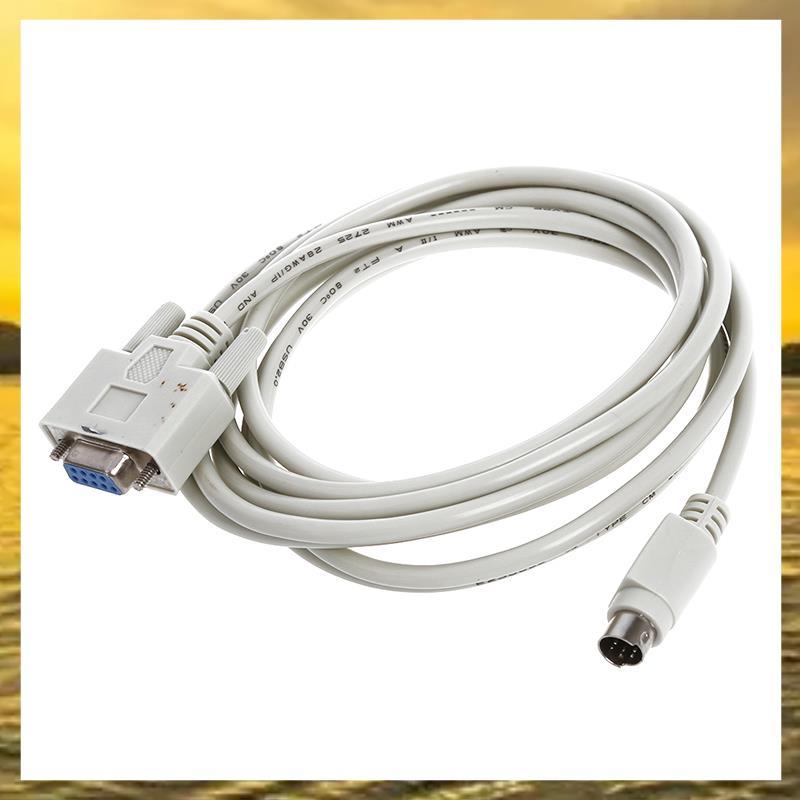 (PTL)DB9P ถึง 8P Mini Din RS232 ดาวน์โหลดสายสีขาว 8.2 Ft สําหรับ PLC -EH