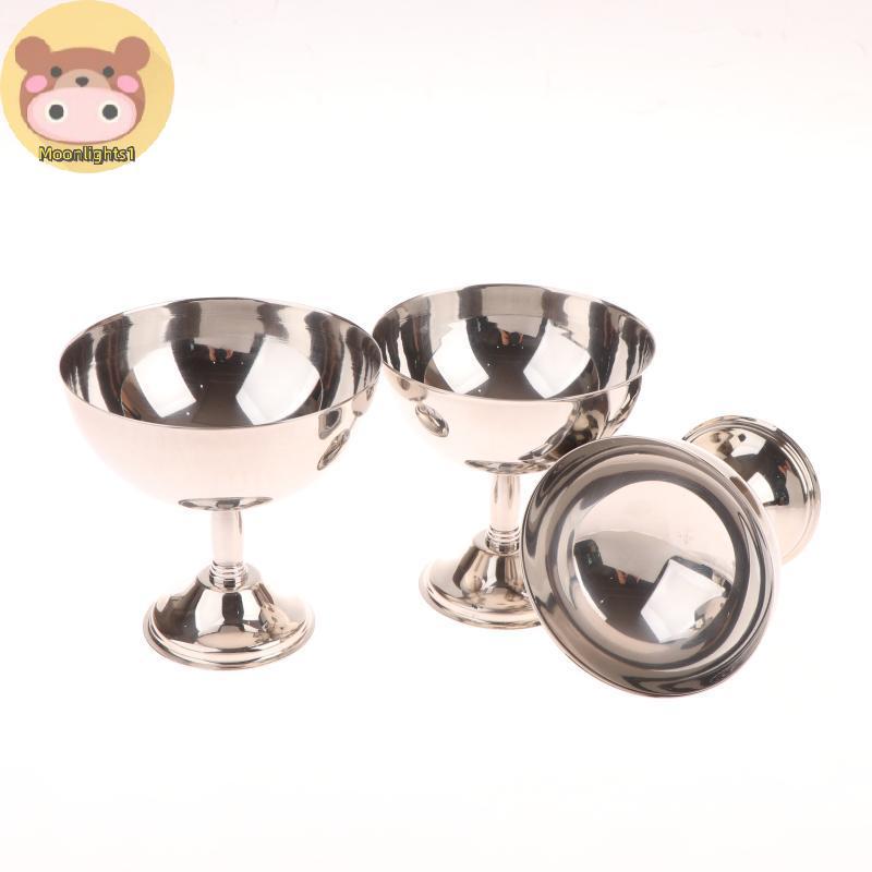 Moonlights1 ถ้วยขนมสแตนเลส Vintage พุดดิ้งนมเยลลี่ไอศกรีมถ้วยชามชามสลัดขนมหวานจานผลไม้จานขนม EN