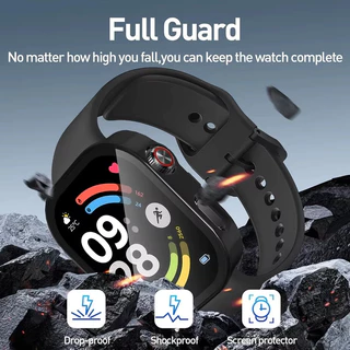 สายรัดซิลิโคนกรณีแก้วนิรภัย for Redmi Watch 6 5 4 ป้องกันหน้าจอ กันชน แถบยางกีฬานุ่ม อุปกรณ์ครอบคลุมแข็ง