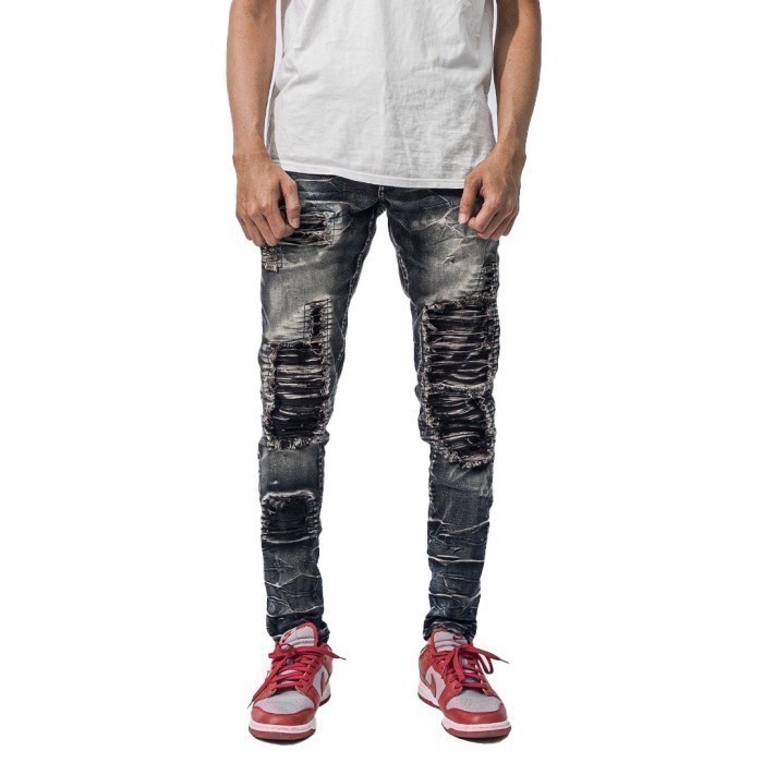 M1 biker patch - Ash grey - Jeans