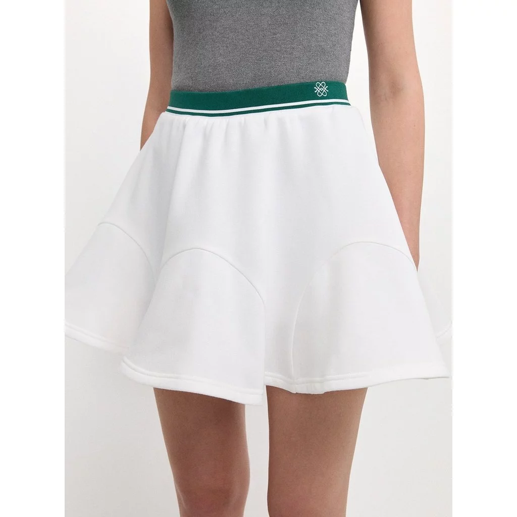 [Pomelo] กระโปรงทรงบานขอบสีตัดกัน / Contrast Trim Flare Skirt