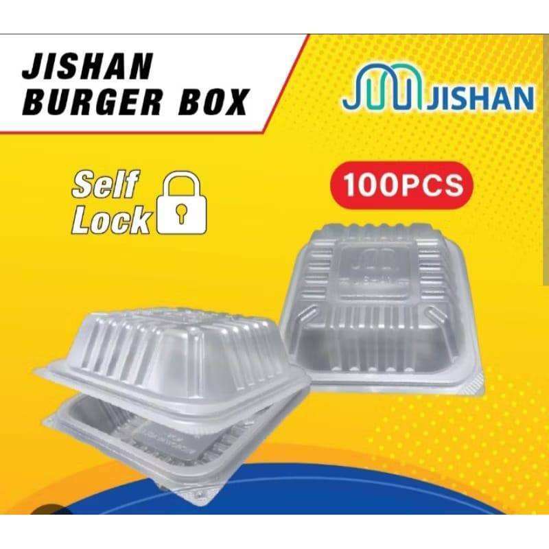 JISHAN PP BURGER BOX 100S+- กล่องพลาสติก BURGER PP BURGER BOX