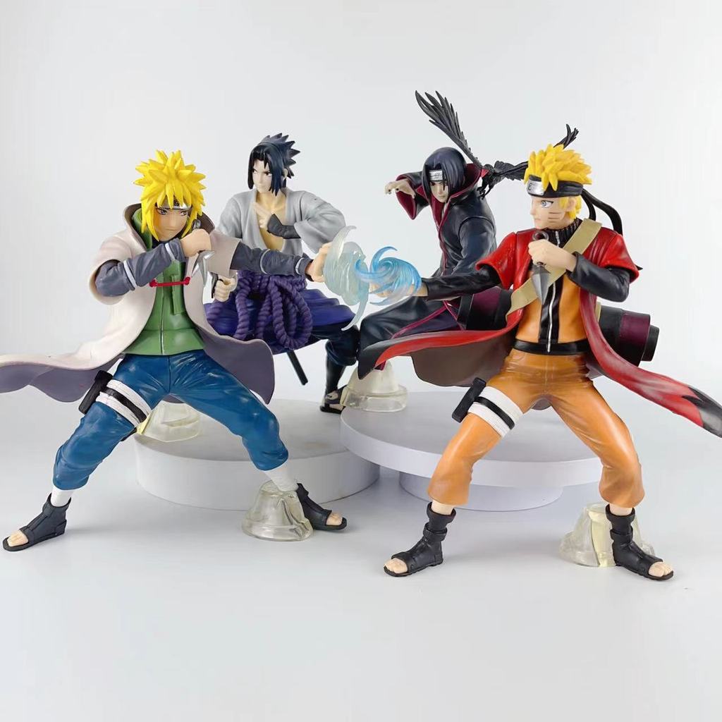 นารูโตะรูปนารูโตะ Uzumaki Sasuke Mizumon Itachi Combat Form Doll Model Desktop Decorative