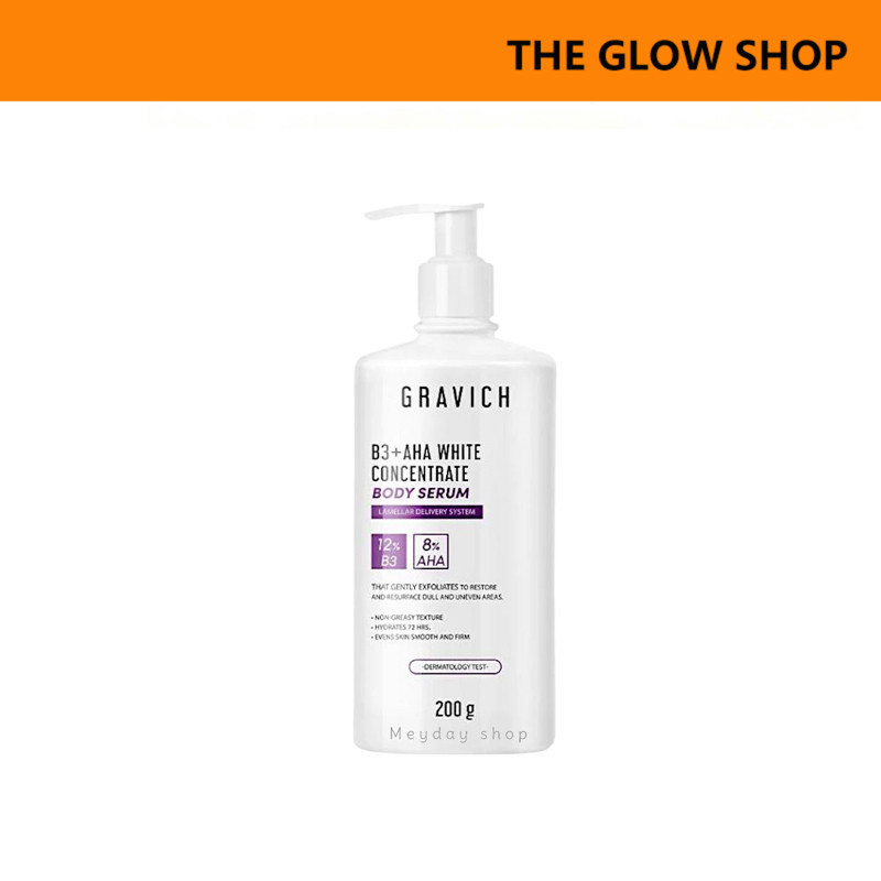 เซรั่มผิวกายกราวิช Gravich B3+ AHA White Concentrate body serum เซรั่มบำรุงผิวกาย ช่วยทำให้ผิวกระจ่า