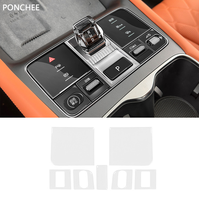 สําหรับ BYD Sealion 7 2024 อีพ็อกซี่เรซิ่น Gearshift ปุ่มสติกเกอร์ Central แผงควบคุมฟิล์มป้องกันฟิล์มป้องกันโปร่งใส BBA