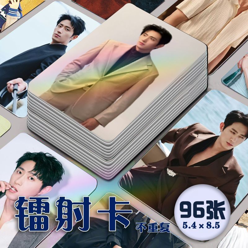 เวลาจํากัด Wang Kaimu Short Drama Actor Laser Photocard 96 ชิ้นชุด Merchandise lomo 10 ซม. Self-Prin