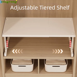 ZENGRONG ชั้นวางของตู้เสื้อผ้า, Retractable ขยายตู้เสื้อผ้า, ชั้นวางแบบดึงออกได้ Stackable โลหะปรับเสื้อผ้าชั้นเก็บห้องน้ํา