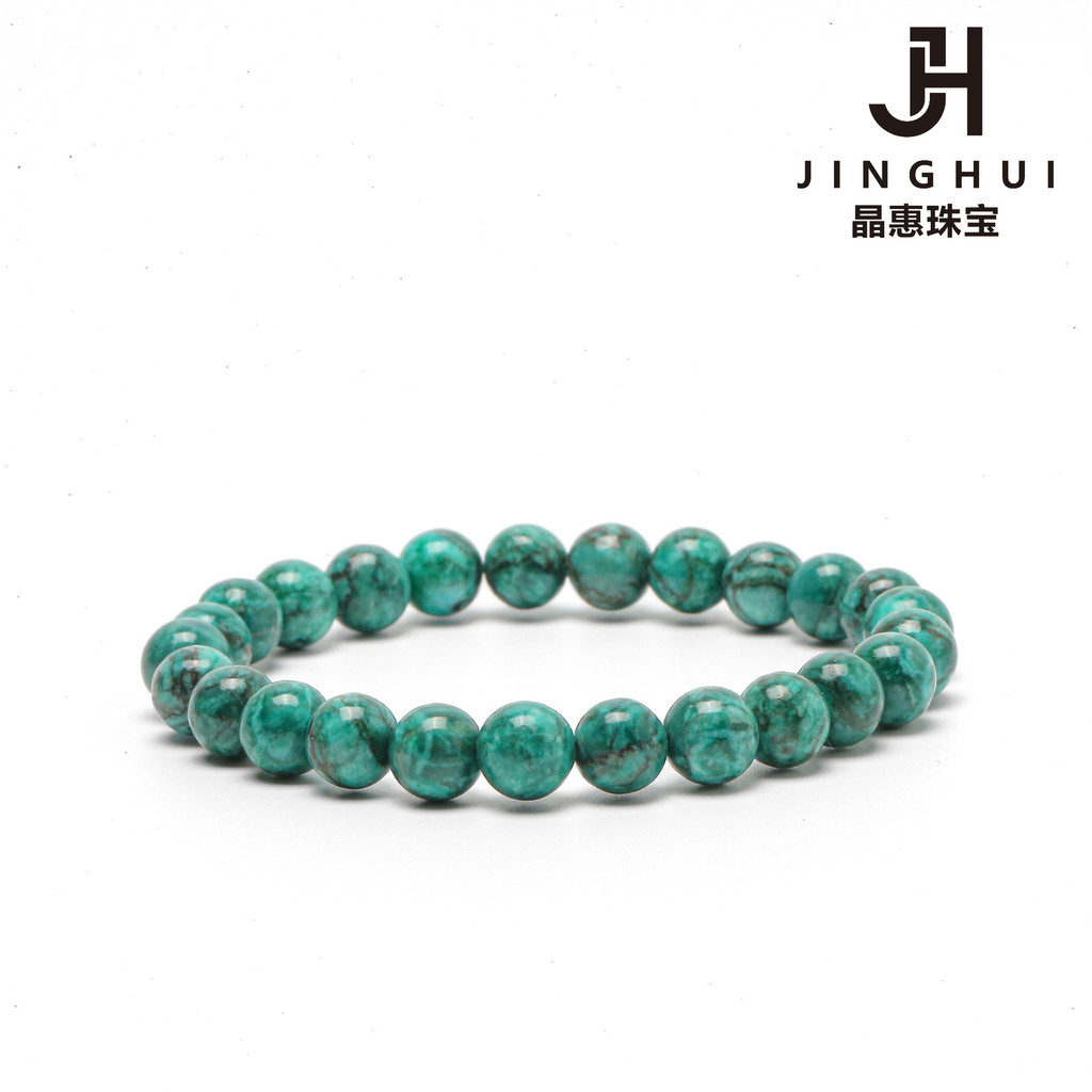 ตกแต่งเมืองขนาดเล็ก ~ Jinghui DIY เครื่องประดับ All-Match สร้อยข้อมือเทอร์ควอยซ์ธรรมชาติสไตล์สาว 6m-