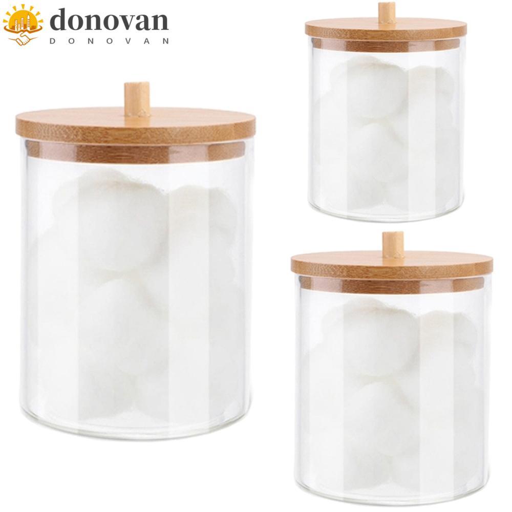 DODONVAN Qtips Holder เครื่องสําอางอะคริลิคแต่งหน้าสําหรับอุปกรณ์ห้องน้ํา Candy เครื่องประดับผ้าฝ้าย