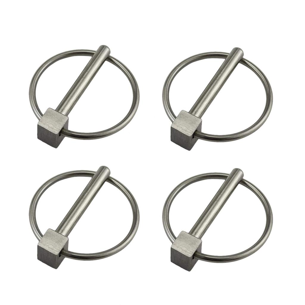 Stainless Steel 316 Lynch pins Linch Pin Dia 6.1mm(1/4In) x L 43.5mm(1-2/3in) with Ring 4 Pack