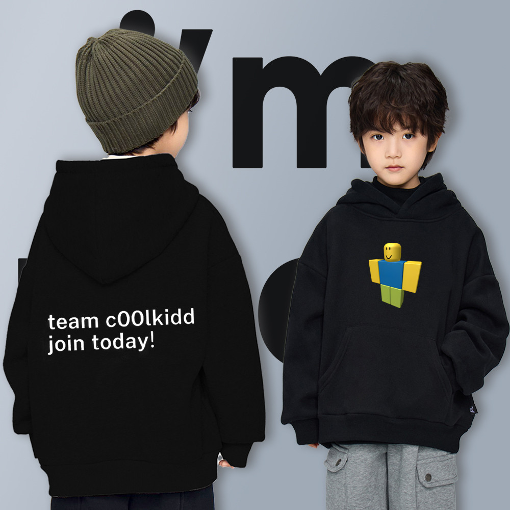 I Am Noob Cotton แขนยาว Hoodie เด็ก Hoodie Cotton Kid'hoodie พิมพ์น่ารักไม่มีการย้อมสี ไม่มีการเปลี่
