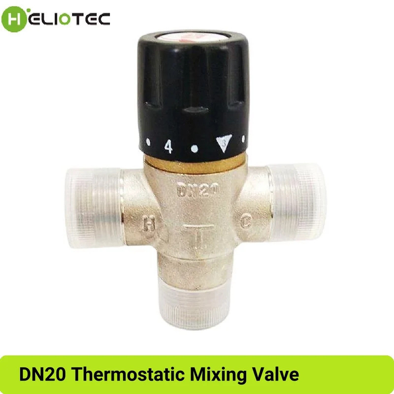 DN20 DN25 DN32 วาล์วผสมเทอร์โมสแตติกพร้อมสกรูชายสําหรับระบบน้ําร้อนและก๊อกน้ําห้องน้ําวาล์วเทอร์โมสแ