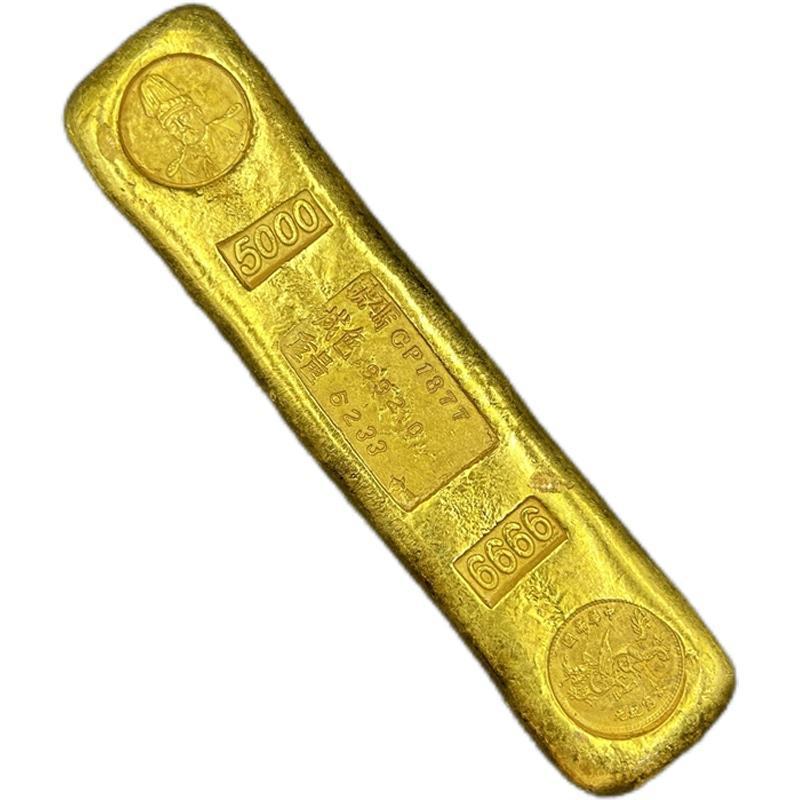 A Qing Dynasty Gold Coin Gilt High Hat Flying Dragon 9999 Gold Bar Ingot Gold Ingot Weight Ruler Pap