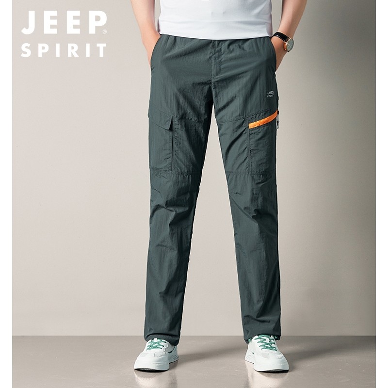 JEEP Official Flagship Store กางเกงลำลองผู้ชายสำหรับฤดูใบไม้ผลิและฤดูใบไม้ร่วง ออกแบบมาอย่างคล่องตัว