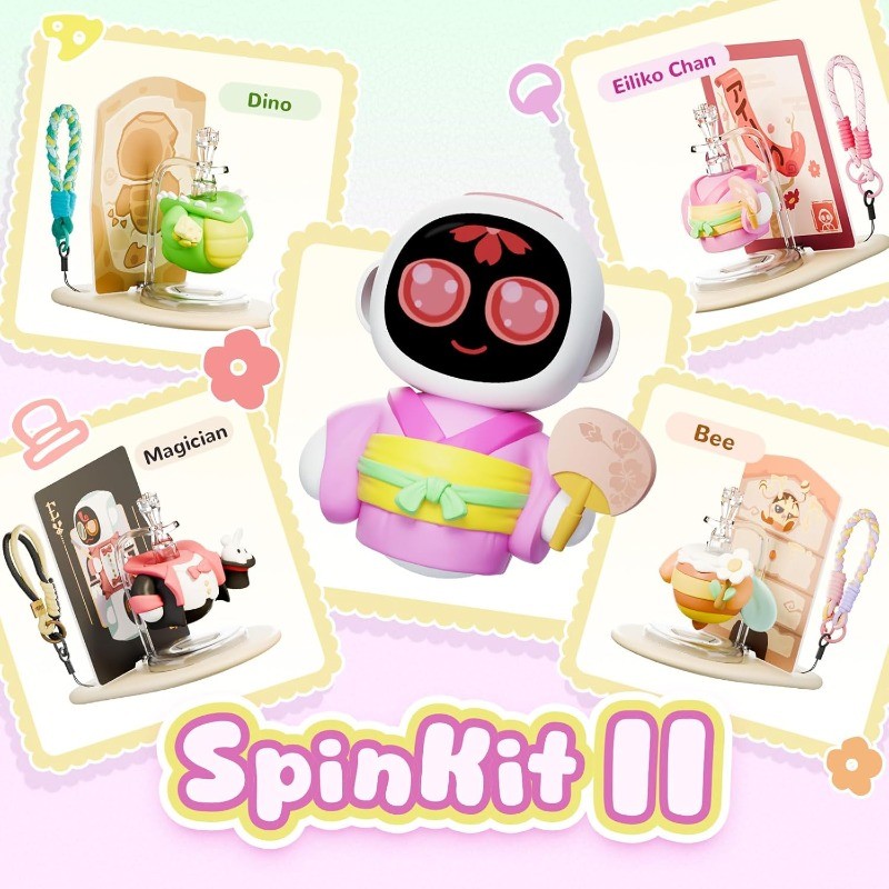 ENERGIZE LAB Eiliko Swappable Themed Robot SpinKit II - มาพร้อม Bodies 4 ตัวเพื่อจับคู่อารมณ์ของคุณหรือสไตล์ Swap The Shell ปลดล็อคแอนิเมชั่นใหม่ทั้งเล่ม