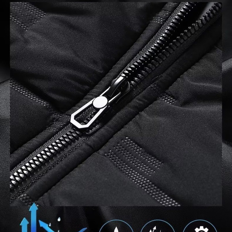 SEACHENIC เสื้อแจ็คเก็ตผ้าขนแกะสำหรับผู้ชาย มีฮู้ด สีดำ ออกแบบมาให้อบอุ่นในฤดูหนาว — صورة 6