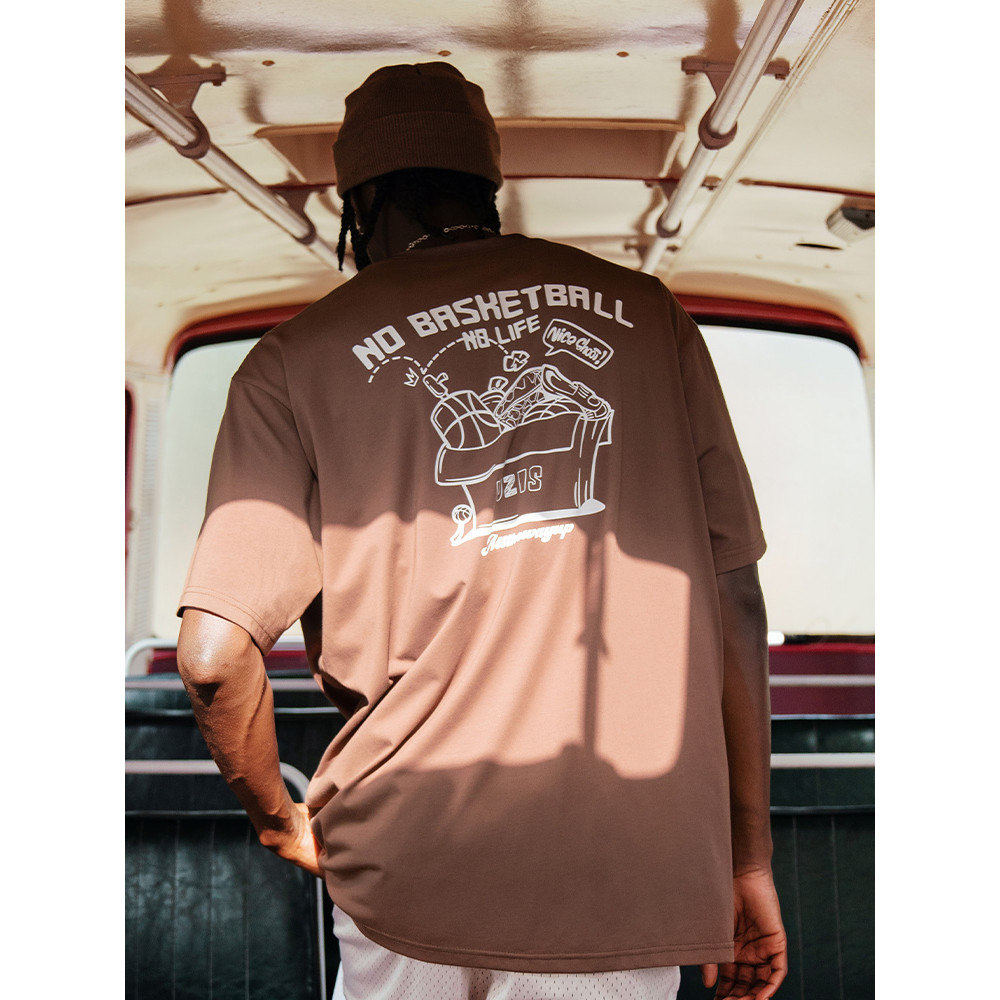 เสื้อยืดแขนสั้นคอลเล็กชัน Youzhizhe UZIS สไตล์แฟชั่นสำหรับบาสเกตบอลและกีฬากลางแจ้ง