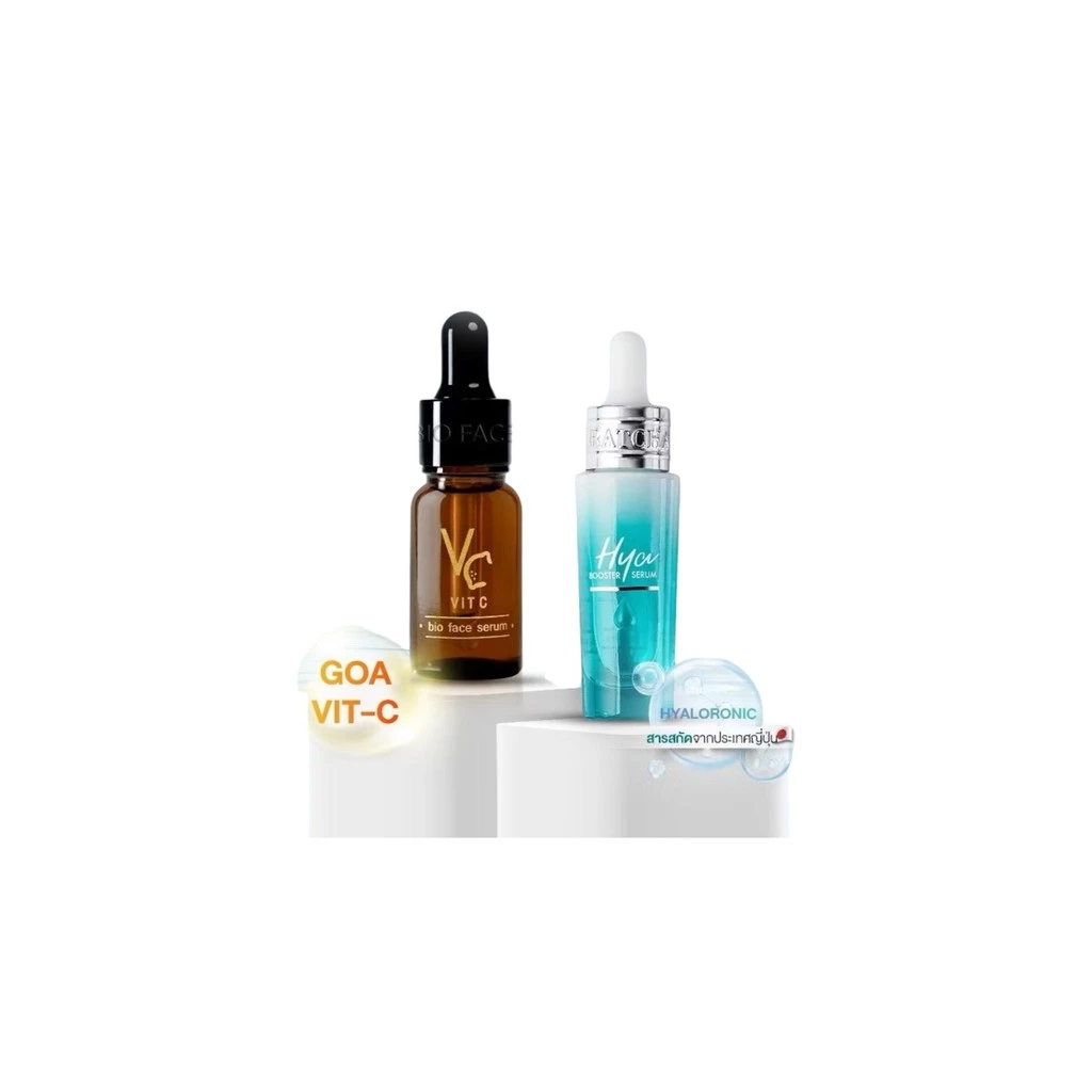 [ซื้อในไลฟ์ลด 50% ของแท้] เซรั่มไฮยา + เซรั่มวิตซี สกินแคร์น้องฉัตร