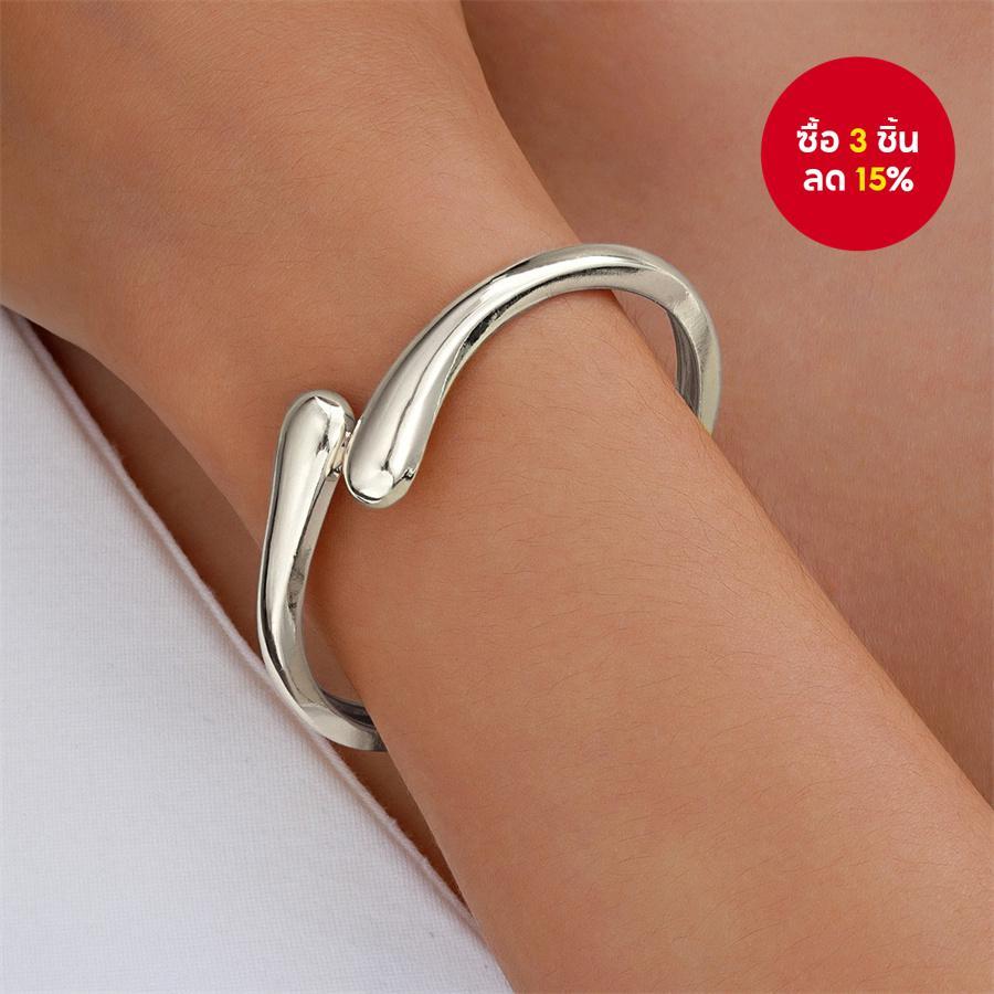 ยุโรปอเมริกันหยดน้ําเปิดสไตล์สร้อยข้อมือ Minimalist Chic โลหะออกแบบอุปกรณ์เสริมแฟชั่น