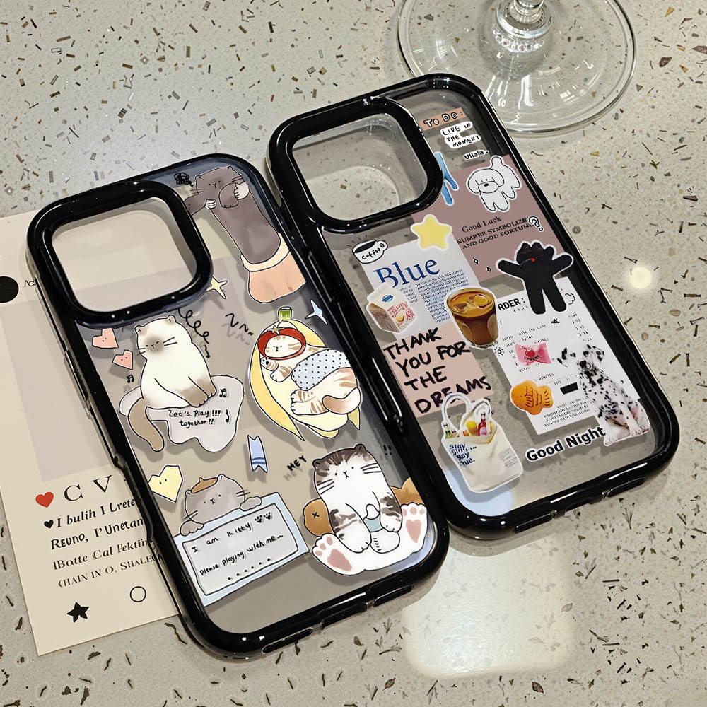 เคสโทรศัพท์ for iPhone 13 11 15 16 Pro Max 17 Case iPhone 11 12 14 15 Pro Max 17 Pro Max Acrylic 2 in 1 อะคริลิค การ์ตูน