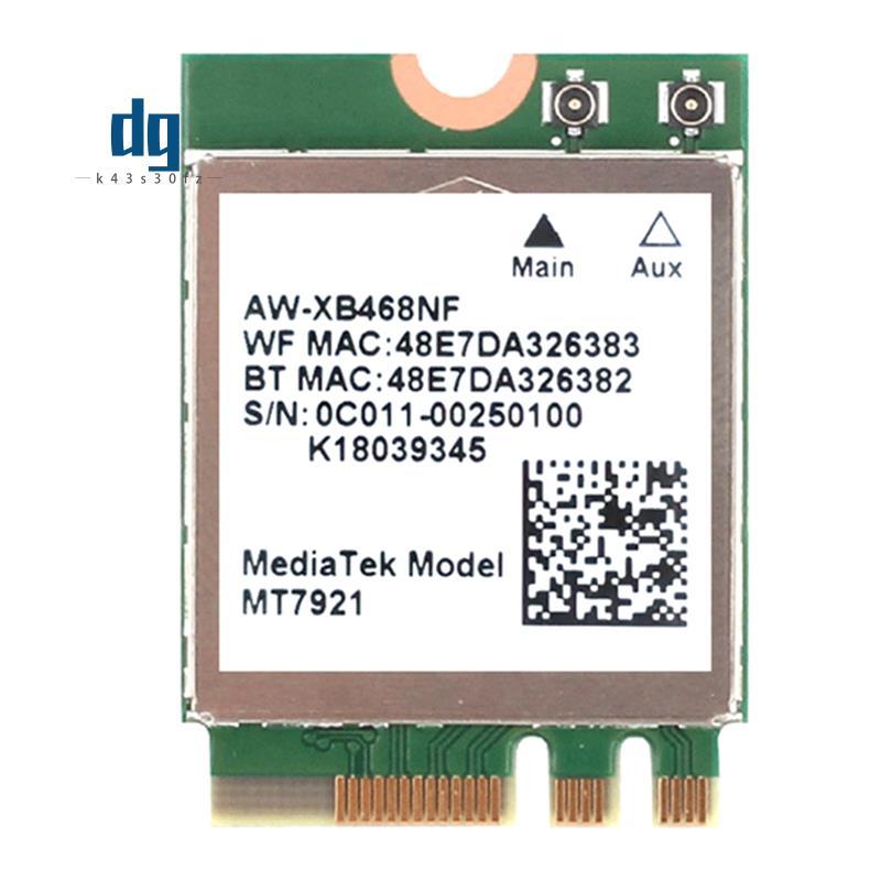 1 ชิ้น MT7921 WIFI6 2.4G 5G การ์ดเครือข่าย Gigabit M2 5.2 BT การ์ดเครือข่ายสีเขียว