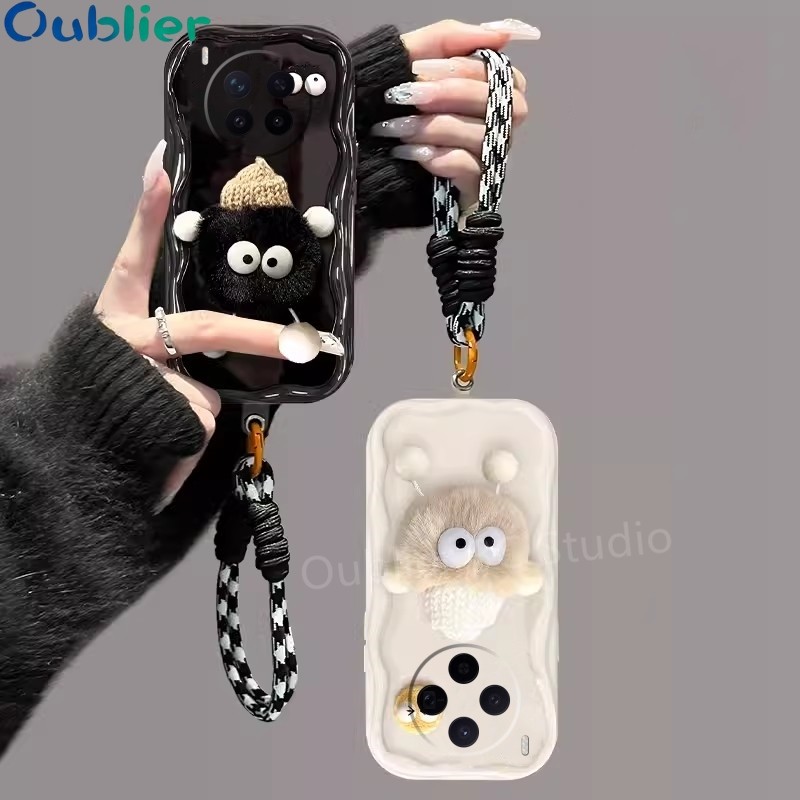 เคสปลอก VIVO X300 Pro 5G เคสโทรศัพท์ดีไซน์ใหม่น่ารักการ์ตูน 3D ตุ๊กตาถ่านหินครีมเคลือบเงาป้องกันเลนส์ซิลิโคนปกอ่อน 2025