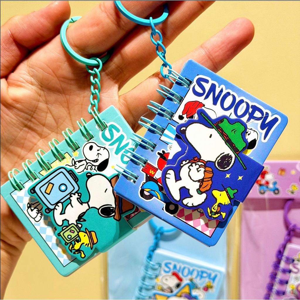 Snoopy Coil Small Notebook Mini Notebook หน้าเปล่า ตกแต่งโน๊ตบุ๊คแบบพกพา