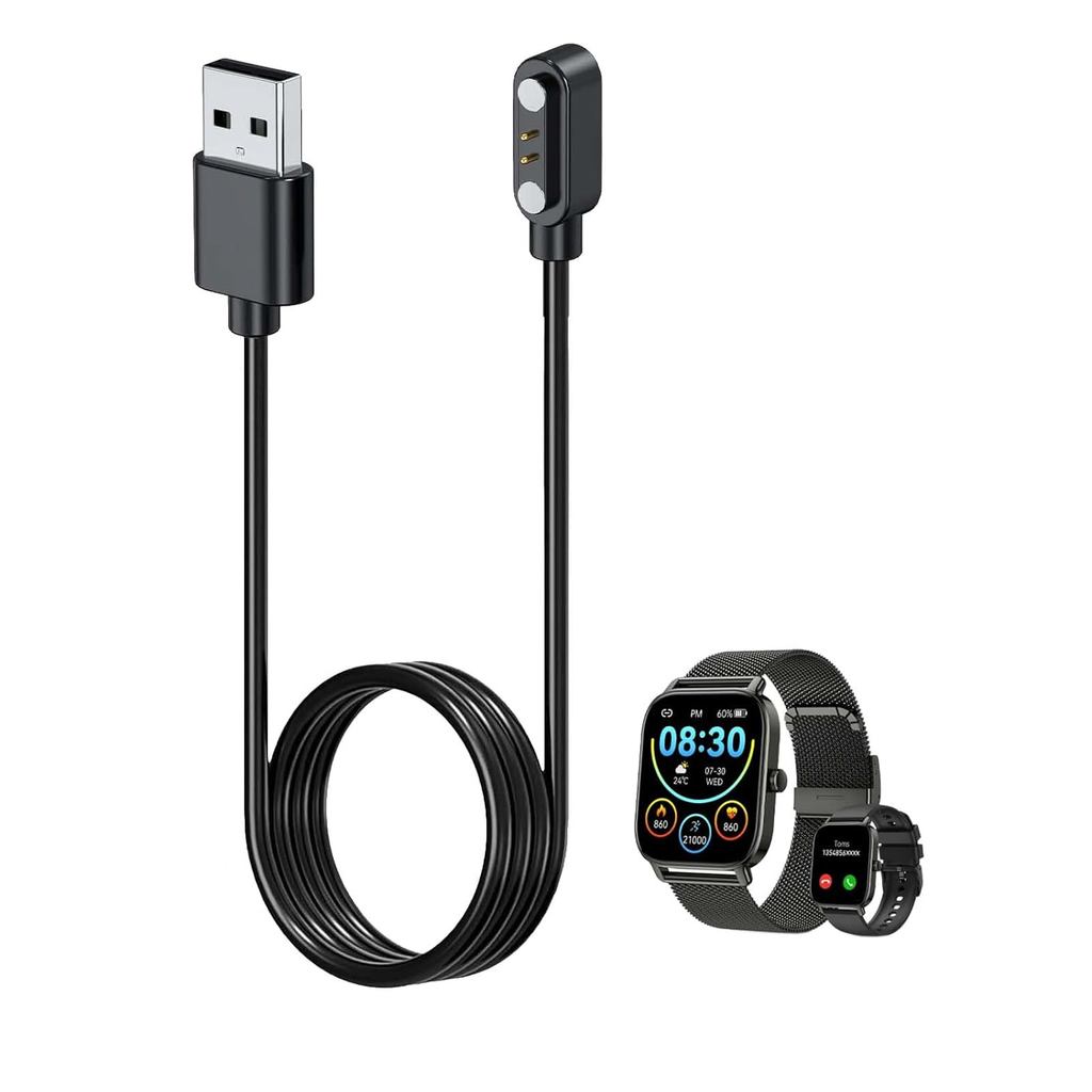 สําหรับ Paukila P91 สมาร์ทนาฬิกา,แม่เหล็กสายชาร์จ USB 1.96ft/60 ซม.,สายชาร์จสําหรับ Paukila P91 Smar