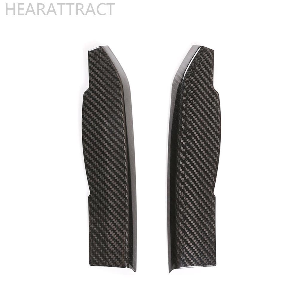 HEARATTRACT 2 ชิ้นรถคอนโซลกลางด้านข้าง Trim Strip คาร์บอนไฟเบอร์เกียร์ Shift แผงตกแต่งสําหรับ 2012-2