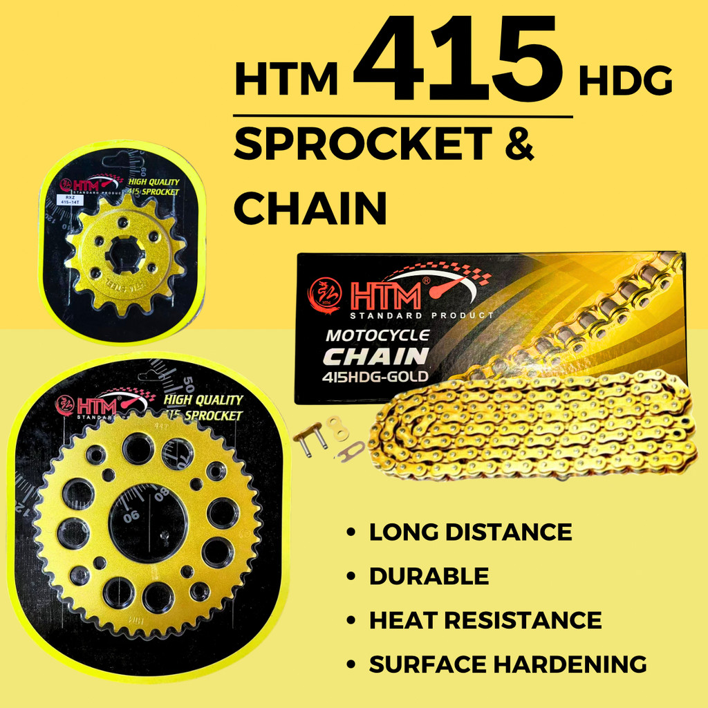 HTM 415HDG-122L SRL115 415 ชุดโซ่ทอง SRL115Z SRL115ZR FI YAMAHA YTZ5 YTZ5S YTZ6V YTZ7S