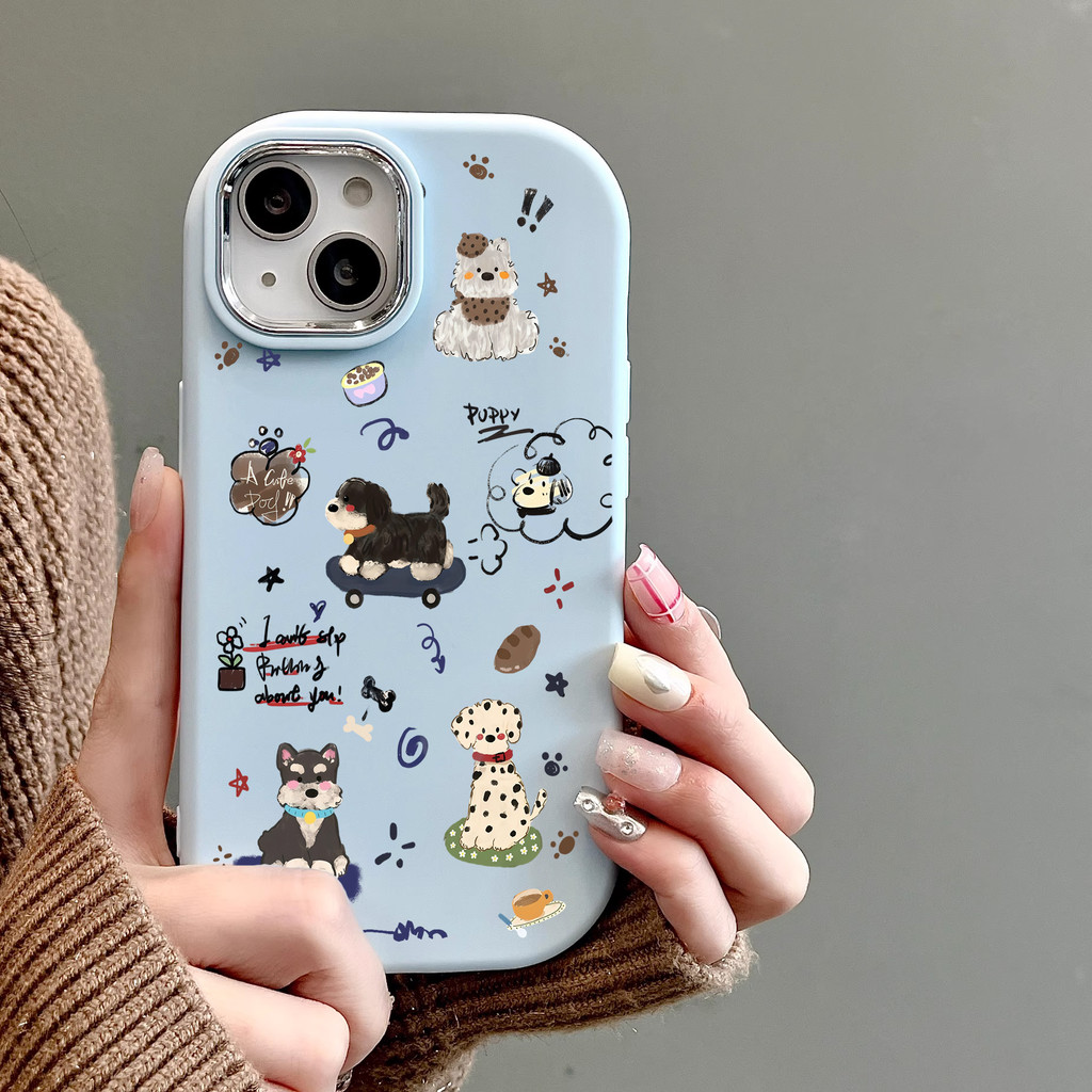 น่ารัก Doodle Puppy Casing infinix Smart8 Hot40i Hot30 Note40 Hot50i Note12 Note50 itel A80 P55 P65 