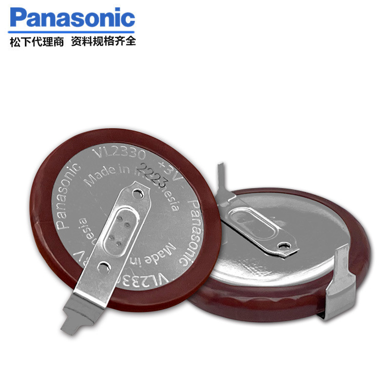 Panasonic Panasonic Original VL2330 แบตเตอรี่ปุ่ม 3V แบบชาร์จไฟได้พร้อมพินรีโมทคอนโทรลแบตเตอรี่ลิเธี