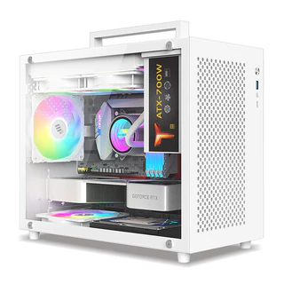 📢READY STOCK📢S9 แชสซี M-ATX คอมพิวเตอร์เดสก์ท็อป MINI กรณีหลักที่ว่างเปล่าเดสก์ท็อปสีขาว 240 น้ํา Cooling ด้านข้างโปร่