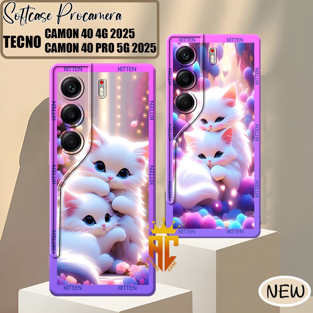 Softcase Tecno Camon 40 4G / Tecno Camon 40 Pro 4G / 5G 2025 วอลเปเปอร์แมวน่ารักล่าสุด Motif Casing 